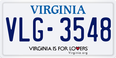 VA license plate VLG3548