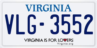 VA license plate VLG3552