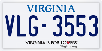 VA license plate VLG3553