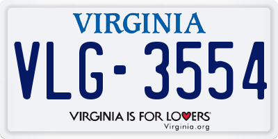 VA license plate VLG3554