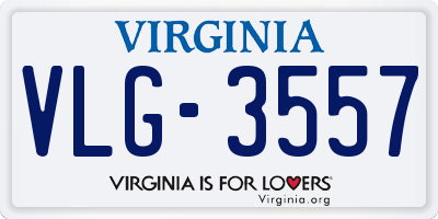 VA license plate VLG3557
