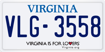 VA license plate VLG3558