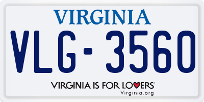 VA license plate VLG3560