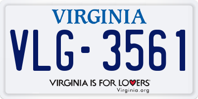 VA license plate VLG3561