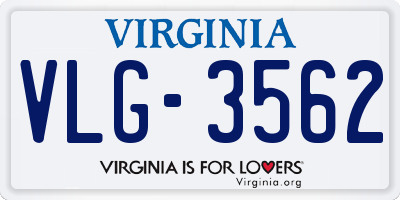 VA license plate VLG3562