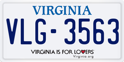VA license plate VLG3563