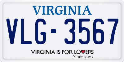 VA license plate VLG3567
