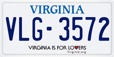 VA license plate VLG3572