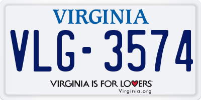 VA license plate VLG3574