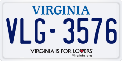 VA license plate VLG3576
