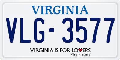 VA license plate VLG3577