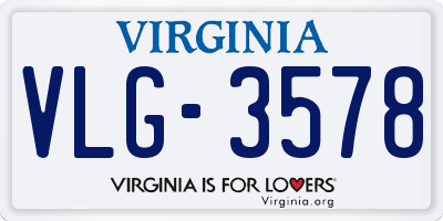VA license plate VLG3578