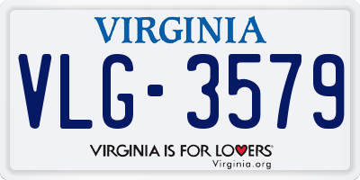 VA license plate VLG3579