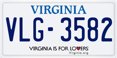 VA license plate VLG3582