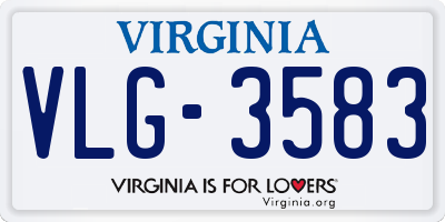 VA license plate VLG3583