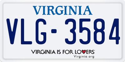 VA license plate VLG3584