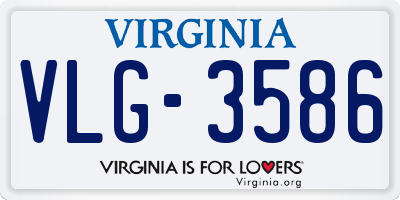 VA license plate VLG3586