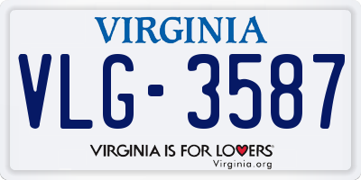 VA license plate VLG3587