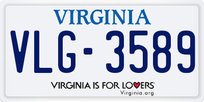 VA license plate VLG3589