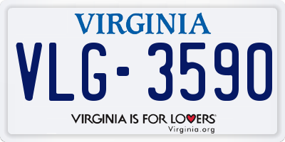 VA license plate VLG3590