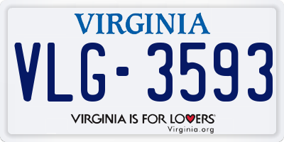VA license plate VLG3593