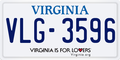 VA license plate VLG3596