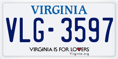 VA license plate VLG3597