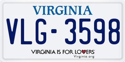 VA license plate VLG3598