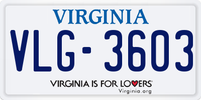 VA license plate VLG3603