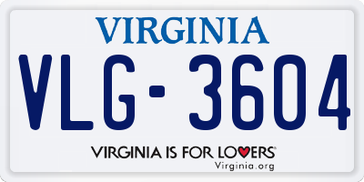 VA license plate VLG3604