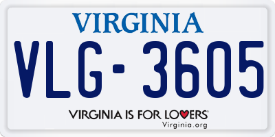 VA license plate VLG3605