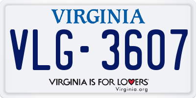 VA license plate VLG3607