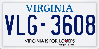 VA license plate VLG3608