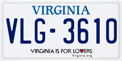 VA license plate VLG3610