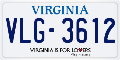 VA license plate VLG3612