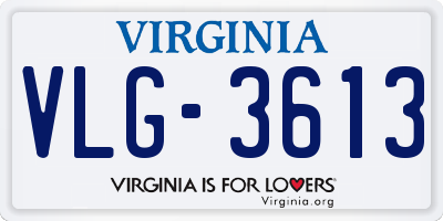 VA license plate VLG3613