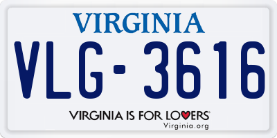 VA license plate VLG3616