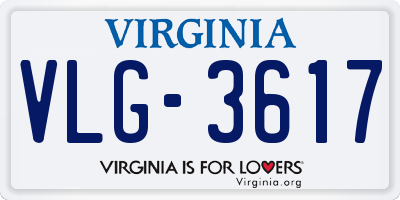 VA license plate VLG3617