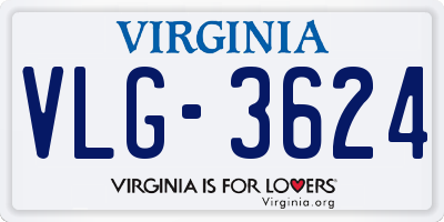 VA license plate VLG3624