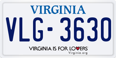 VA license plate VLG3630