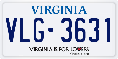 VA license plate VLG3631