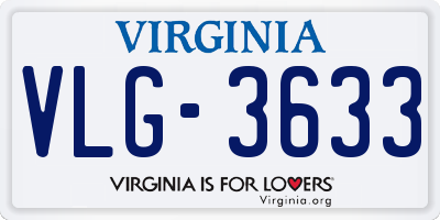 VA license plate VLG3633