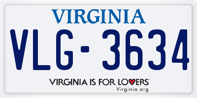 VA license plate VLG3634