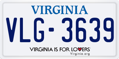 VA license plate VLG3639