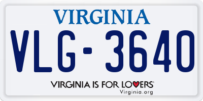 VA license plate VLG3640