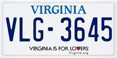 VA license plate VLG3645