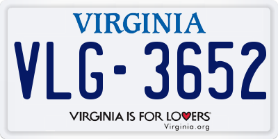 VA license plate VLG3652