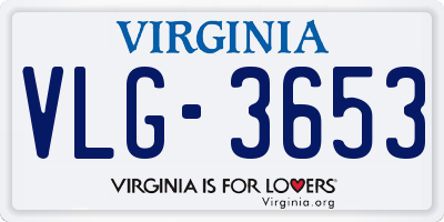VA license plate VLG3653