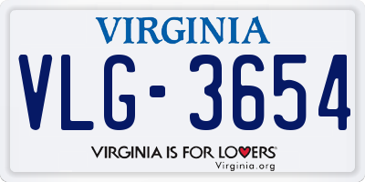 VA license plate VLG3654