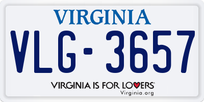 VA license plate VLG3657